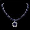 Image 1 : 14K WHITE GOLD 86CT SAPPHIRE 1.40CT DIAMOND NECKLACE