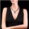 Image 3 : 14K WHITE GOLD 86CT SAPPHIRE 1.40CT DIAMOND NECKLACE