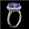 Image 2 : 18K WHITE GOLD 7.50CT TANZANITE 1.00CT DIAMOND RING