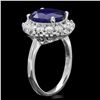 Image 2 : 14K WHITE GOLD 5.00CT SAPPHIRE 1.00CT DIAMOND RING