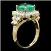 Image 2 : 14K YELLOW GOLD 4.00CT EMERALD 1.75CT DIAMOND RING