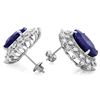 Image 3 : 14K WHITE GOLD 18CT SAPPHIRE 1.35CT DIAMOND EARRINGS