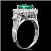 Image 2 : 14K WHITE GOLD 1.50CT EMERALD 1.75CT DIAMOND RING