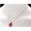 Image 2 : 14K ROSE GOLD 4.6CT RUBY 0.40CT DIAMOND PENDANT