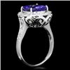 Image 2 : 14K WHITE GOLD 5.00CT TANZANITE 0.70CT DIAMOND RING