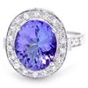 Image 3 : 14K WHITE GOLD 5.00CT TANZANITE 0.70CT DIAMOND RING