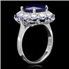 Image 2 : 14K WHITE GOLD 5.4CT SAPPHIRE 0.35CT DIAMOND RING