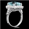 Image 2 : 14K WHITE GOLD 6.50CT AQUAMARINE 1.00CT DIAMOND RING