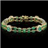 Image 1 : 14K YELLOW GOLD 12.00CT EMERALD 1.50CT DIAMOND BRACELET