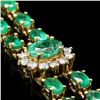 Image 2 : 14K YELLOW GOLD 12.00CT EMERALD 1.50CT DIAMOND BRACELET