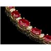 Image 2 : 14K YELLOW GOLD 37.00CT RUBY 1.60CT DIAMOND NECKLACE