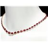 Image 4 : 14K YELLOW GOLD 37.00CT RUBY 1.60CT DIAMOND NECKLACE