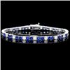 Image 1 : 18K WHITE GOLD 6CT SAPPHIRE 2.70CT DIAMOND BRACELET