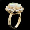 Image 2 : 14K YELLOW GOLD 3.50CT OPAL 1.60CT DIAMOND RING