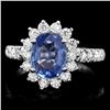 Image 1 : 14K WHITE GOLD 2.00CT SAPPHIRE 0.85CT DIAMOND RING