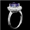 Image 2 : 14K WHITE GOLD 2.60CT TANZANITE 1.00CT DIAMOND RING