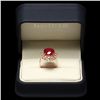 Image 3 : 14K ROSE GOLD 8.50CT RUBY 1.00CT DIAMOND RING