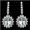 Image 1 : 14K WHITE GOLD 8.50CT AQUAMARINE 2.00CT DIAMOND EARRINGS