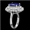 Image 2 : 14K WHITE GOLD 7.00CT SAPPHIRE 1.60CT DIAMOND RING