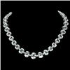 Image 1 : 14K WHITE GOLD 95CT AQUAMARINE 1.55CT DIAMOND NECKLACE