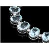 Image 2 : 14K WHITE GOLD 95CT AQUAMARINE 1.55CT DIAMOND NECKLACE