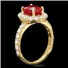 Image 2 : 14K YELLOW GOLD 3.00CT RUBY 1.00CT DIAMOND RING