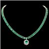 Image 1 : 14K YELLOW GOLD 42.2CT EMERALD 1.50CT DIAMOND NECKLACE