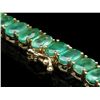 Image 3 : 14K YELLOW GOLD 42.2CT EMERALD 1.50CT DIAMOND NECKLACE