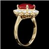 Image 2 : 14K YELLOW GOLD 5.00CT RUBY 1.35CT DIAMOND RING