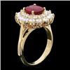 Image 2 : 14K YELLOW GOLD 2.50CT RUBY 1.50CT DIAMOND RING
