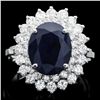 Image 1 : 14K WHITE GOLD 4.00CT SAPPHIRE 1.65CT DIAMOND RING