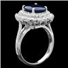 Image 2 : 14K WHITE GOLD 4.00CT SAPPHIRE 1.65CT DIAMOND RING