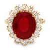 Image 3 : 14K YELLOW GOLD 8.00CT RUBY 1.50CT DIAMOND RING