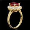 Image 2 : 14K YELLOW GOLD 3.61CT RUBY 1.05CT DIAMOND RING