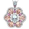 Image 2 : 14K WHITE GOLD 18CT MORGANITE 1.60CT DIAMOND PENDANT