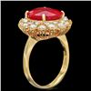 Image 2 : 14K YELLOW GOLD 7.30CT RUBY 1.60CT DIAMOND RING