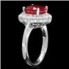 Image 2 : 14K WHITE GOLD 5.00CT RUBY 0.90CT DIAMOND RING