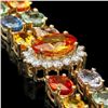 Image 2 : 14K GOLD 26.81CT SAPPHIRE 1.50CT DIAMOND BRACELET