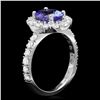 Image 2 : 14K WHITE GOLD 1.80CT TANZANITE 1.00CT DIAMOND RING