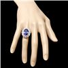 Image 3 : 18K WHITE GOLD 11.00CT TANZANITE 2.00CT DIAMOND RING