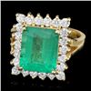 Image 1 : 18K YELLOW GOLD 4.30CT EMERALD 1CT DIAMOND RING