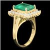 Image 2 : 18K YELLOW GOLD 4.30CT EMERALD 1CT DIAMOND RING