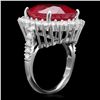 Image 2 : 14K WHITE GOLD 20CT RUBY 1.80CT DIAMOND RING