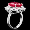 Image 2 : 14K WHITE GOLD 11.50CT RUBY 2.00CT DIAMOND RING
