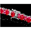 Image 2 : 14K WHITE GOLD 24.8CT RUBY 1.25CT DIAMOND BRACELET