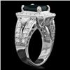 Image 2 : 14K WHITE GOLD 3.50CT TOURMALINE 1.35CT DIAMOND RING