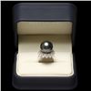 Image 4 : 14K WHITE GOLD 14MM PEARL 0.70CT DIAMOND RING