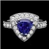 Image 1 : 14K WHITE GOLD 2.00CT TANZANITE 1.00CT DIAMOND RING