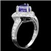 Image 2 : 14K WHITE GOLD 2.00CT TANZANITE 1.00CT DIAMOND RING