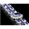 Image 2 : 14K WHITE GOLD 22CT TANZANITE 1.50CT DIAMOND BRACELET